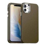 For iPhone 11 Carbon Fiber Series IMD Phone Case(Brown)