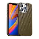 For iPhone 12 Pro Max Carbon Fiber Series IMD Phone Case(Brown)