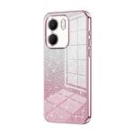 For OPPO A5x 5G Global Gradient Glitter Powder Electroplated Phone Case(Pink)