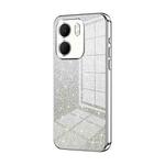 For OPPO A5x 5G Global Gradient Glitter Powder Electroplated Phone Case(Silver)