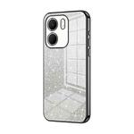 For OPPO A5x 5G Global Gradient Glitter Powder Electroplated Phone Case(Black)