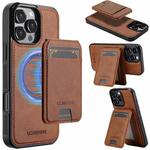 For iPhone 16 Pro Max LC.IMEEKE L3 Series Detachable RFID Card Bag Magsafe Phone Case(Brown)