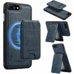 For iPhone SE 2022 / 2020 LC.IMEEKE L3 Series Detachable RFID Card Bag Magsafe Phone Case(Blue)