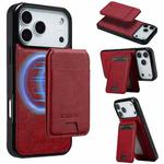 For iPhone 17 Pro LC.IMEEKE L3 Series Detachable RFID Card Bag Magsafe Phone Case(Red)