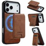 For iPhone 17 Pro Max LC.IMEEKE L3 Series Detachable RFID Card Bag Magsafe Phone Case(Brown)