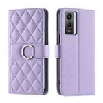 For vivo Y55s 2023 5G / Y75 5G Ring Buckle Rhombic Leather Phone Case(Purple)