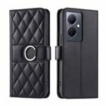 For vivo Y78 5G Global / V29 Lite  Ring Buckle Rhombic Leather Phone Case(Black)