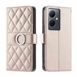 For vivo Y78 5G Global / V29 Lite  Ring Buckle Rhombic Leather Phone Case(Rose Gold)