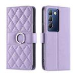 For vivo Y200E 5G Global / Y100 5G IDN Ring Buckle Rhombic Leather Phone Case(Purple)