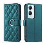 For vivo Y18 4G Global / IND / Y03 4G Ring Buckle Rhombic Leather Phone Case(Green)