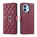 For vivo Y38 / T3x 5G Ring Buckle Rhombic Leather Phone Case(Red)