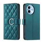 For vivo Y38 / T3x 5G Ring Buckle Rhombic Leather Phone Case(Green)