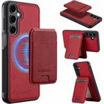 For Samsung Galaxy S24 FE 5G LC.IMEEKE L3 Series Detachable RFID Card Bag Magsafe Phone Case(Red)