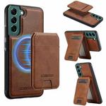 For Samsung Galaxy S21 5G LC.IMEEKE L3 Series Detachable RFID Card Bag Magsafe Phone Case(Brown)