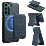 For Samsung Galaxy S21+ 5G LC.IMEEKE L3 Series Detachable RFID Card Bag Magsafe Phone Case(Blue)