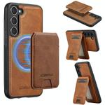 For Samsung Galaxy S25 5G LC.IMEEKE L3 Series Detachable RFID Card Bag Magsafe Phone Case(Brown)