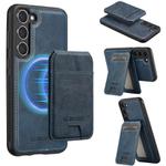 For Samsung Galaxy S25 5G LC.IMEEKE L3 Series Detachable RFID Card Bag Magsafe Phone Case(Blue)