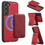 For Samsung Galaxy S25 5G LC.IMEEKE L3 Series Detachable RFID Card Bag Magsafe Phone Case(Red)