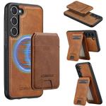 For Samsung Galaxy S25+ 5G LC.IMEEKE L3 Series Detachable RFID Card Bag Magsafe Phone Case(Brown)