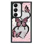 For Samsung Galaxy S24+ 5G Creative Art Pattern Full Coverage Phone Case(Pink Butterfly)