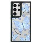 For Samsung Galaxy S22 Ultra 5G Creative Art Pattern Full Coverage Phone Case(Blue Butterfly)