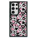 For Samsung Galaxy S24 Ultra 5G Creative Art Pattern Full Coverage Phone Case(Black Pink Leopard B)