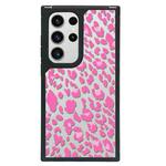 For Samsung Galaxy S23 Ultra 5G Creative Art Pattern Full Coverage Phone Case(Black Pink Leopard C)