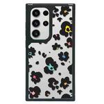 For Samsung Galaxy S22 Ultra 5G Creative Art Pattern Full Coverage Phone Case(Black Pink Leopard A)