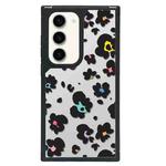 For Samsung Galaxy S22+ 5G Creative Art Pattern Full Coverage Phone Case(Black Pink Leopard A)