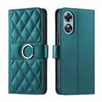 For OPPO A17 4G / A17K Global Ring Buckle Rhombic Leather Phone Case(Green)