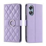 For OPPO A17 4G / A17K Global Ring Buckle Rhombic Leather Phone Case(Purple)