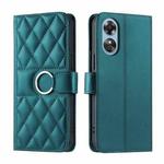 For OPPO A98 / F23 5G India Ring Buckle Rhombic Leather Phone Case(Green)