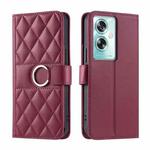 For OPPO A79 5G Global Ring Buckle Rhombic Leather Phone Case(Red)