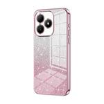 For Huawei Hi Enjoy 80s Gradient Glitter Powder Electroplated Phone Case(Pink)