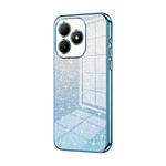 For Huawei Hi Enjoy 80s Gradient Glitter Powder Electroplated Phone Case(Blue)