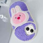 For iPhone 14 / 13 Creative Plush Doll Slipper Design TPU Phone Case(Pink Rabbit)