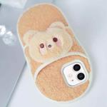 For iPhone 11 Creative Plush Doll Slipper Design TPU Phone Case(Grizzly Bear)