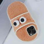 For iPhone 15 Pro Max Creative Plush Big Eyes Slipper Design TPU Phone Case(Orange)