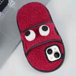 For iPhone 14 / 13 Creative Plush Big Eyes Slipper Design TPU Phone Case(Red)