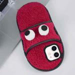 For iPhone 12 / 12 Pro Creative Plush Big Eyes Slipper Design TPU Phone Case(Red)