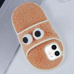 For iPhone 12 / 12 Pro Creative Plush Big Eyes Slipper Design TPU Phone Case(Orange)