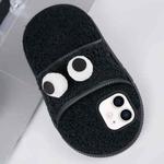 For iPhone 11 Creative Plush Big Eyes Slipper Design TPU Phone Case(Black)