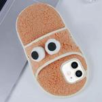 For iPhone 11 Creative Plush Big Eyes Slipper Design TPU Phone Case(Orange)