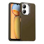 For Redmi 13C 5G Carbon Fiber Series IMD Phone Case(Brown)