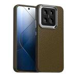 For Xiaomi 14 Carbon Fiber Series IMD Phone Case(Brown)