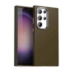 For Samsung Galaxy S23 Ultra 5G Carbon Fiber Series IMD Phone Case(Brown)