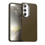 For Samsung Galaxy S24 FE 5G Carbon Fiber Series IMD Phone Case(Brown)