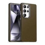 For Samsung Galaxy S25 Ultra 5G Carbon Fiber Series IMD Phone Case(Brown)