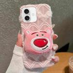 For iPhone 16 Plus Doll Plush PU Hybrid PC Phone Case(Pink)