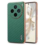 For vivo X200s AZNS Electroplated Edge Carbon Fiber Texture Phone Case(Green)